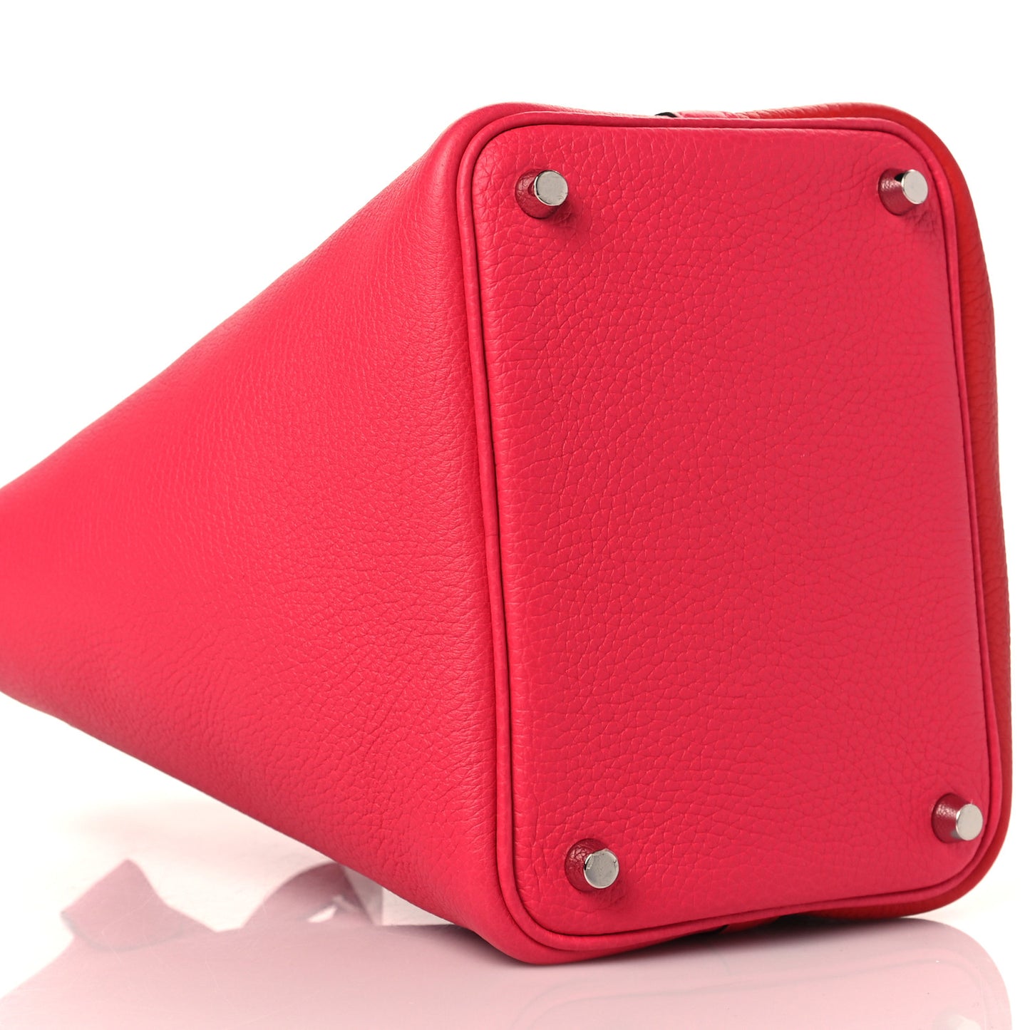 Taurillon Clemence Tri-Color Picotin Lock 18 PM Rouge Coeur Rose Extreme Bleu Zanzibar