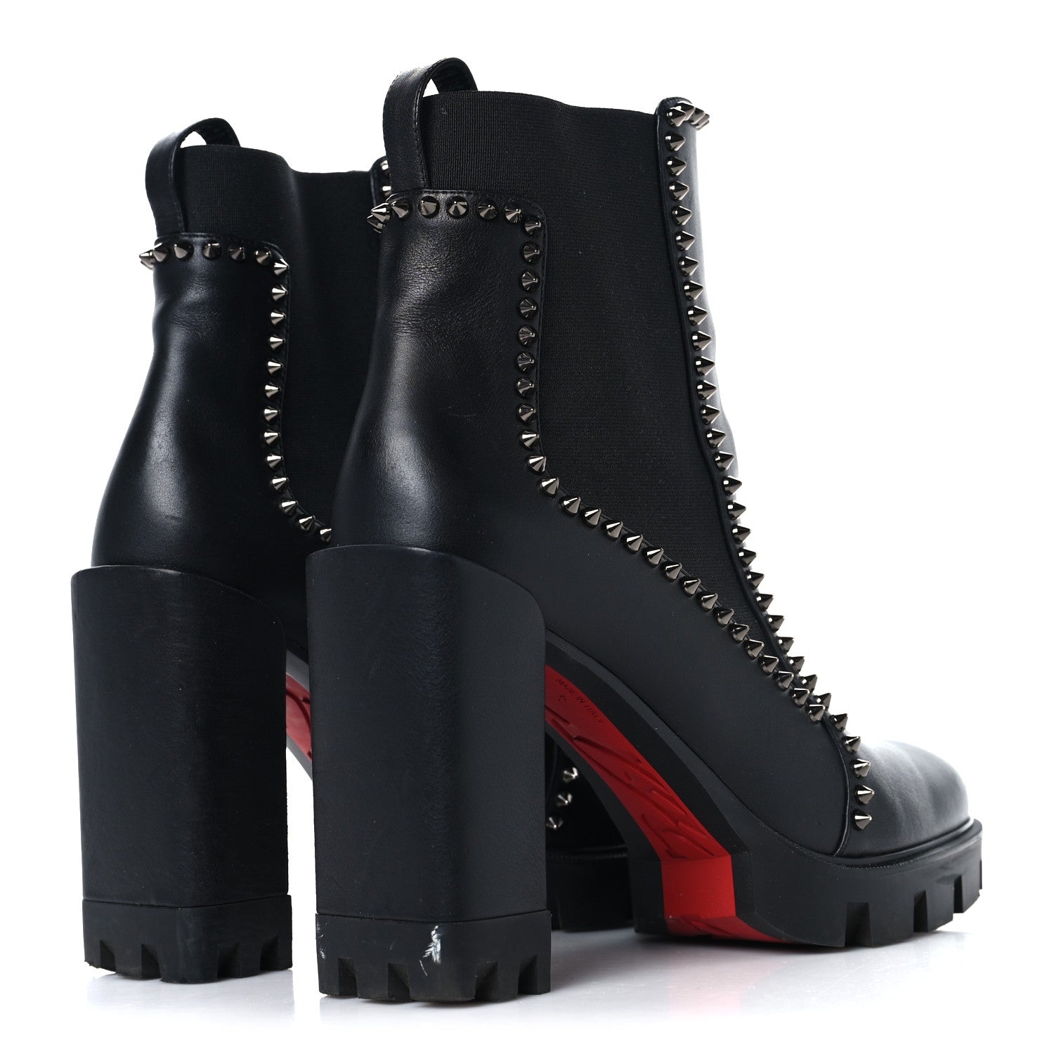 Christian Louboutin Nappa Out Line Spike Lug 100 Boots 41 Black 5 of 8