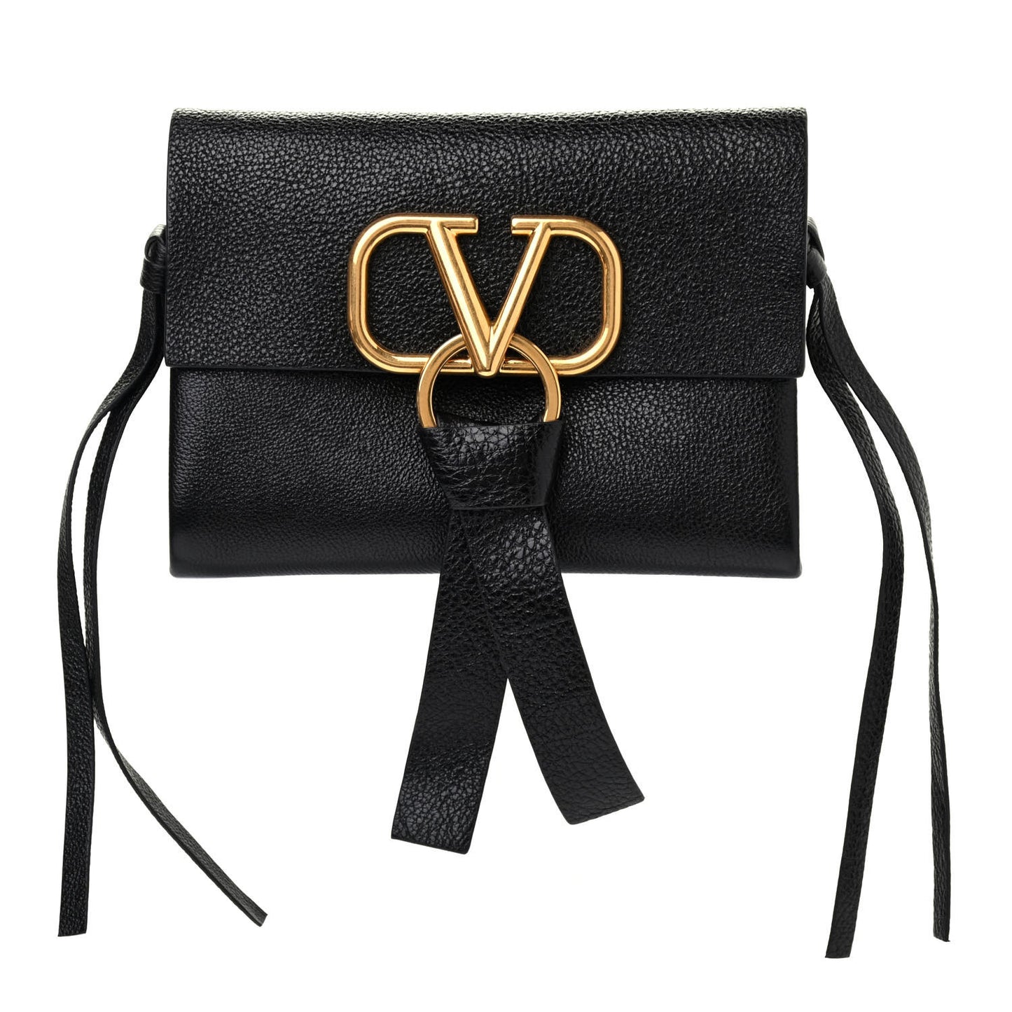 Calfskin VRing Clutch Black