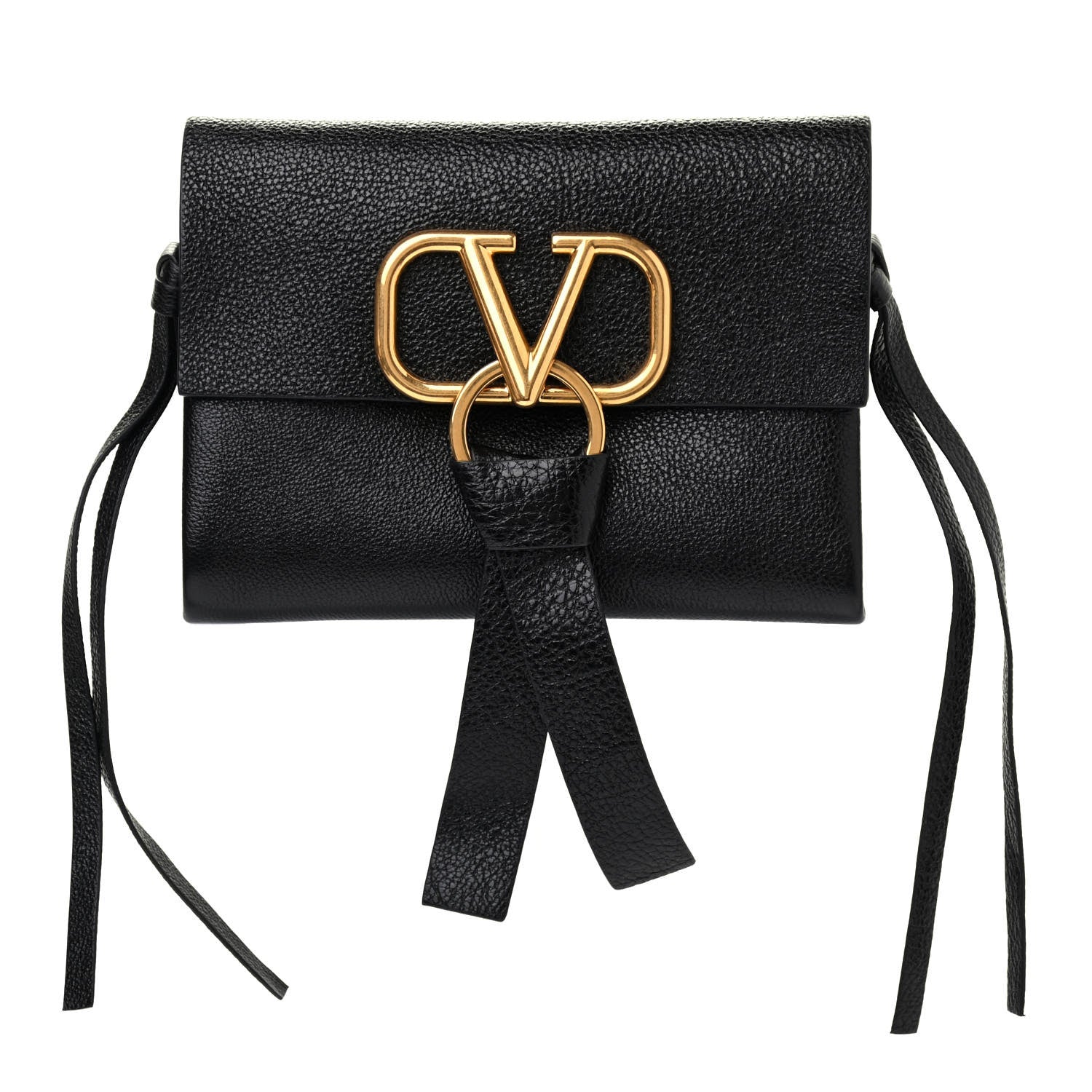 Valentino Garavani Calfskin VRing Clutch Black 1 of 5
