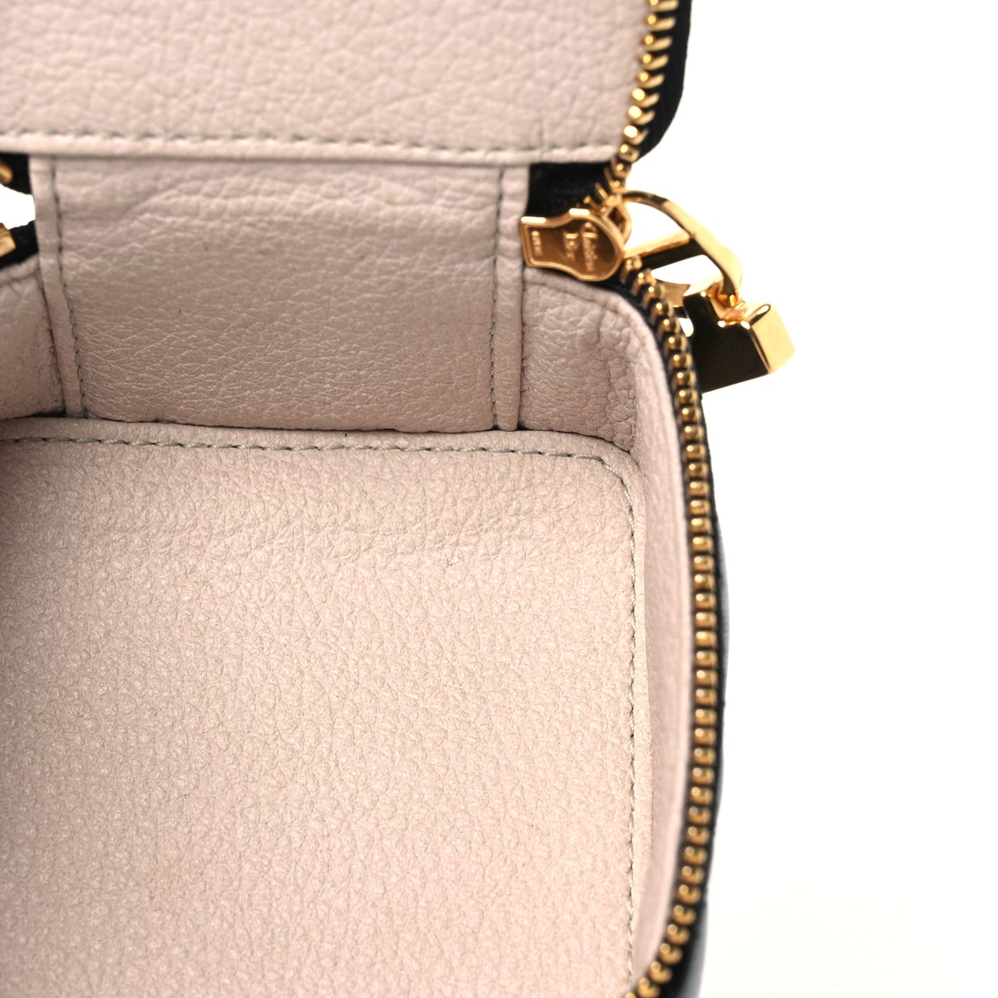 Calfskin Cannage Mini Caro Jewelry Case Black