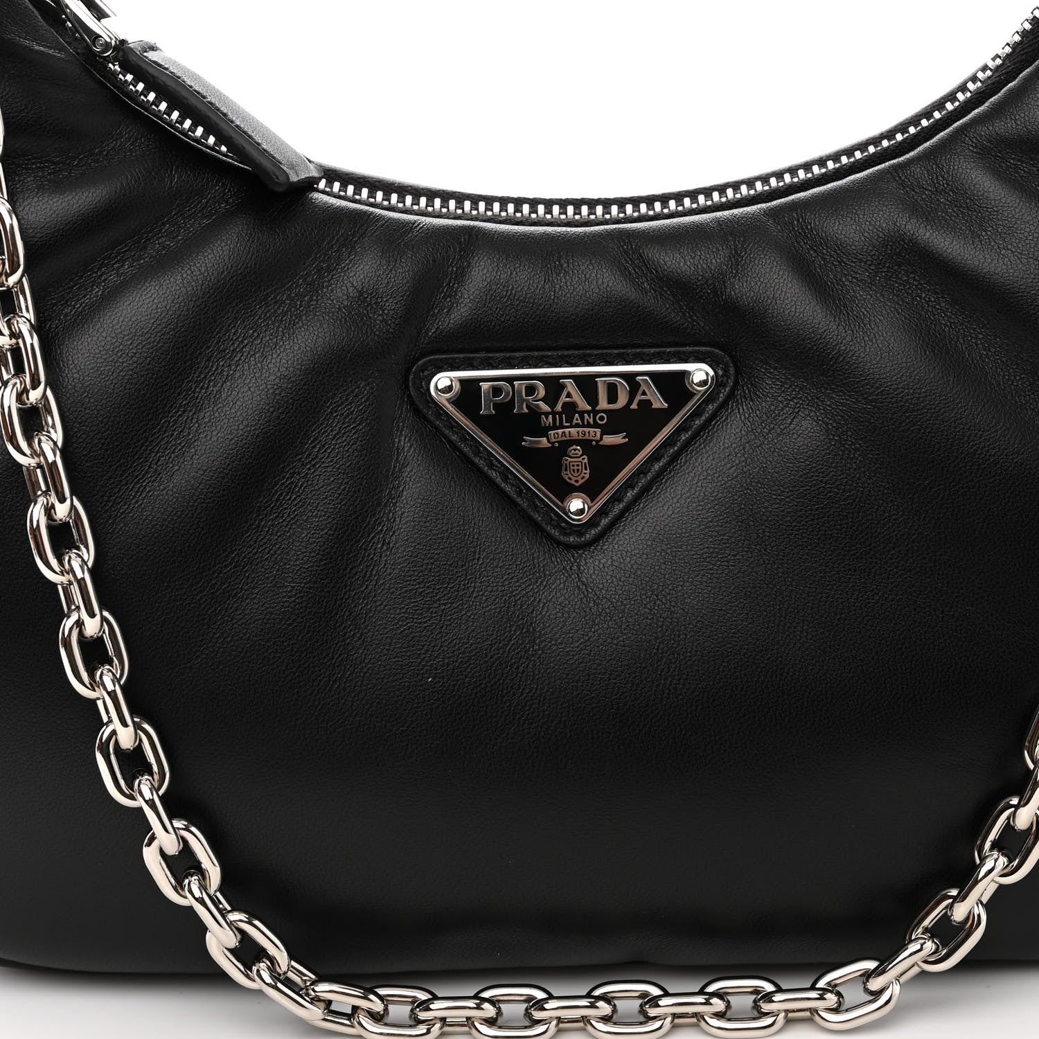Prada Nappa Soft Padded Re-Edition 2005 Shoulder Bag Black 7 of 9