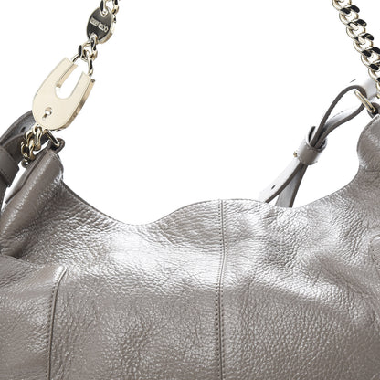 Jimmy Choo Glossy Grained Deerskin Anna Shoulder Bag Moonstone 7 of 10