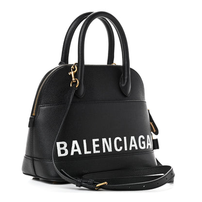 Balenciaga Signature Grained Calfskin Logo S Ville Top Handle Bag Black 3 of 11