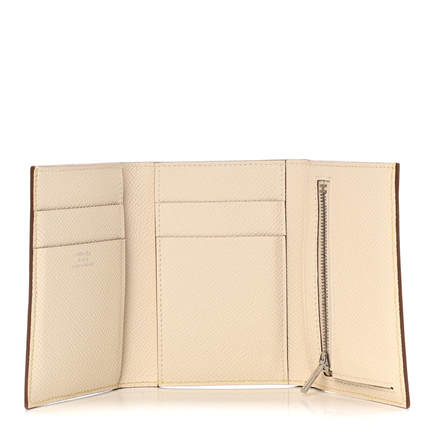 Hermes Epsom Verso Tri-Fold Bearn Compact Wallet Jaune Poussin Nata 5 of 13