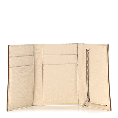 Hermes Epsom Verso Tri-Fold Bearn Compact Wallet Jaune Poussin Nata 5 of 13