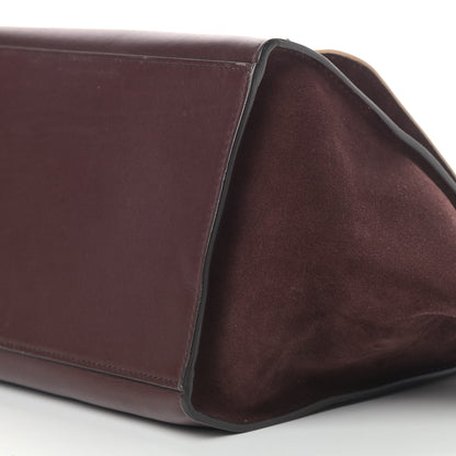 Celine Smooth Calfskin Suede Medium Bi-Color Trapeze Burgundy 8 of 10