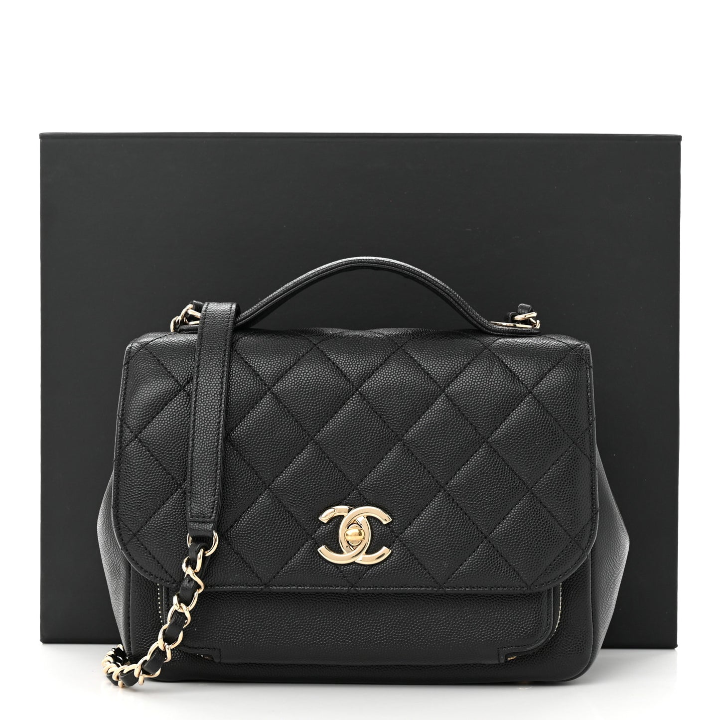 Caviar Quilted Medium Business Affinity Flap Black