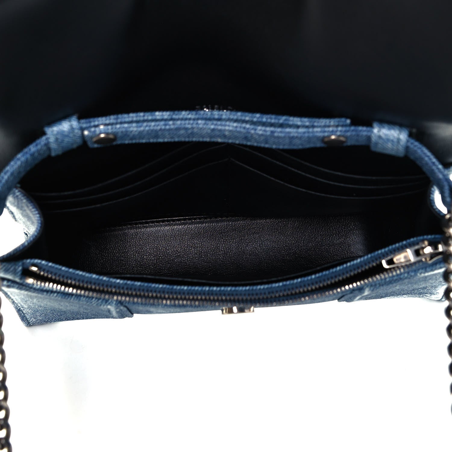 Balenciaga Nappa Denim Printed Hourglass Chain Bag Denim Blue 5 of 9