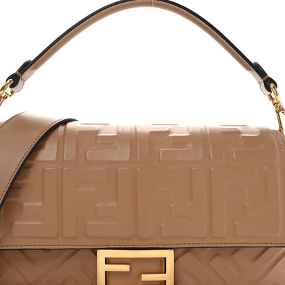 Fendi Nappa FF 1974 Embossed Baguette Miele Scuro 9 of 13