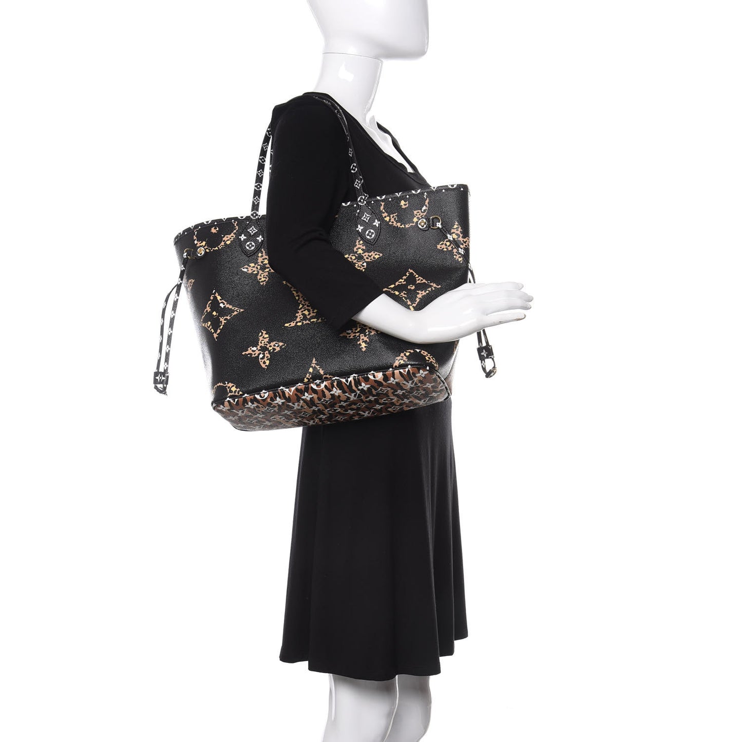 Monogram Giant Jungle Neverfull MM Black