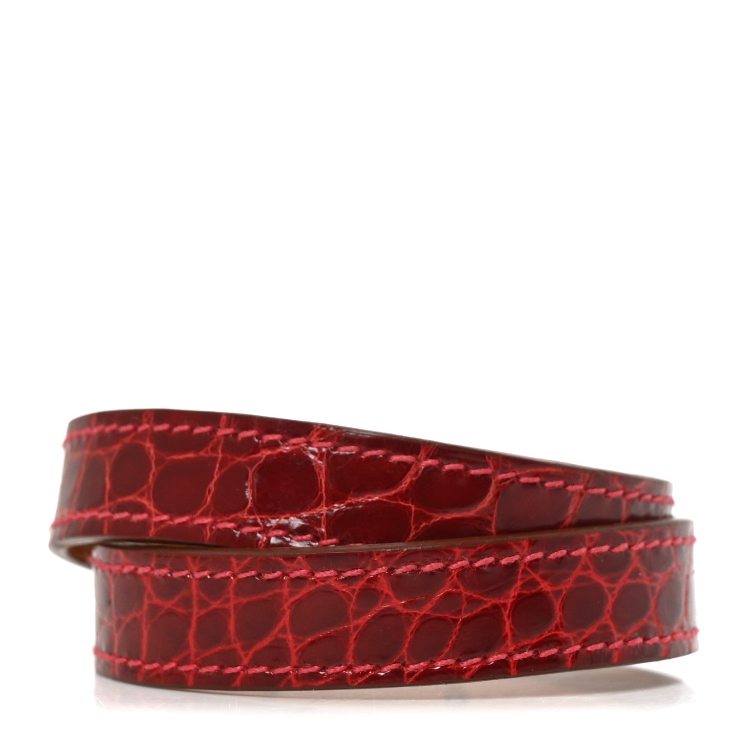 Hermes Shiny Alligator Kelly Double Tour Bracelet S Fuchsia 3 of 5
