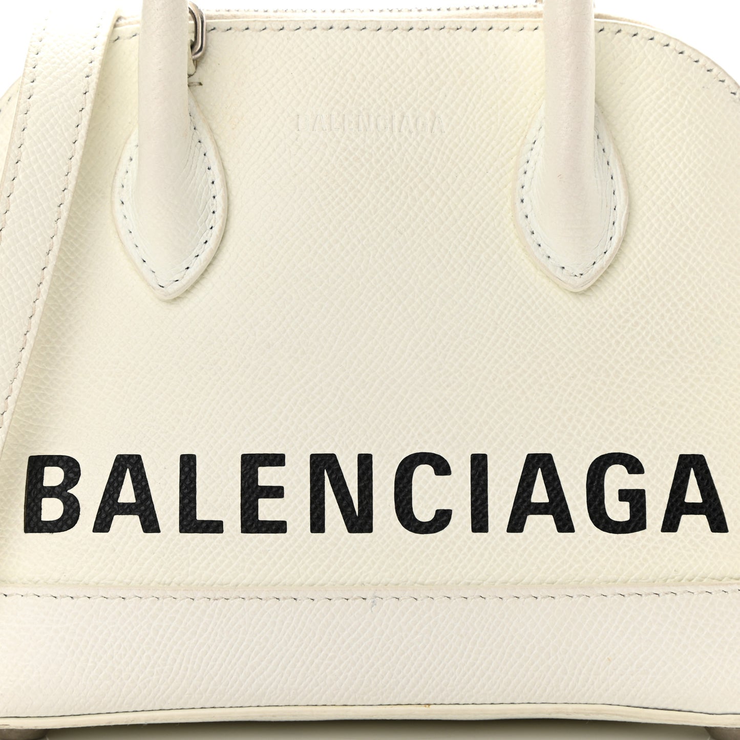 Grained Calfskin XXS Ville Top Handle Bag White Black