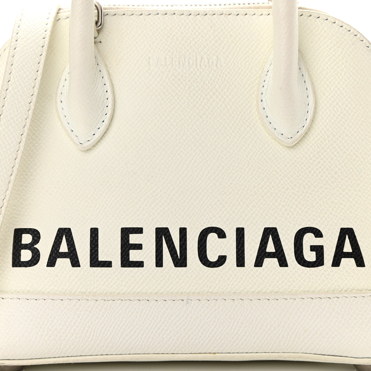 Balenciaga Grained Calfskin XXS Ville Top Handle Bag White Black 7 of 16
