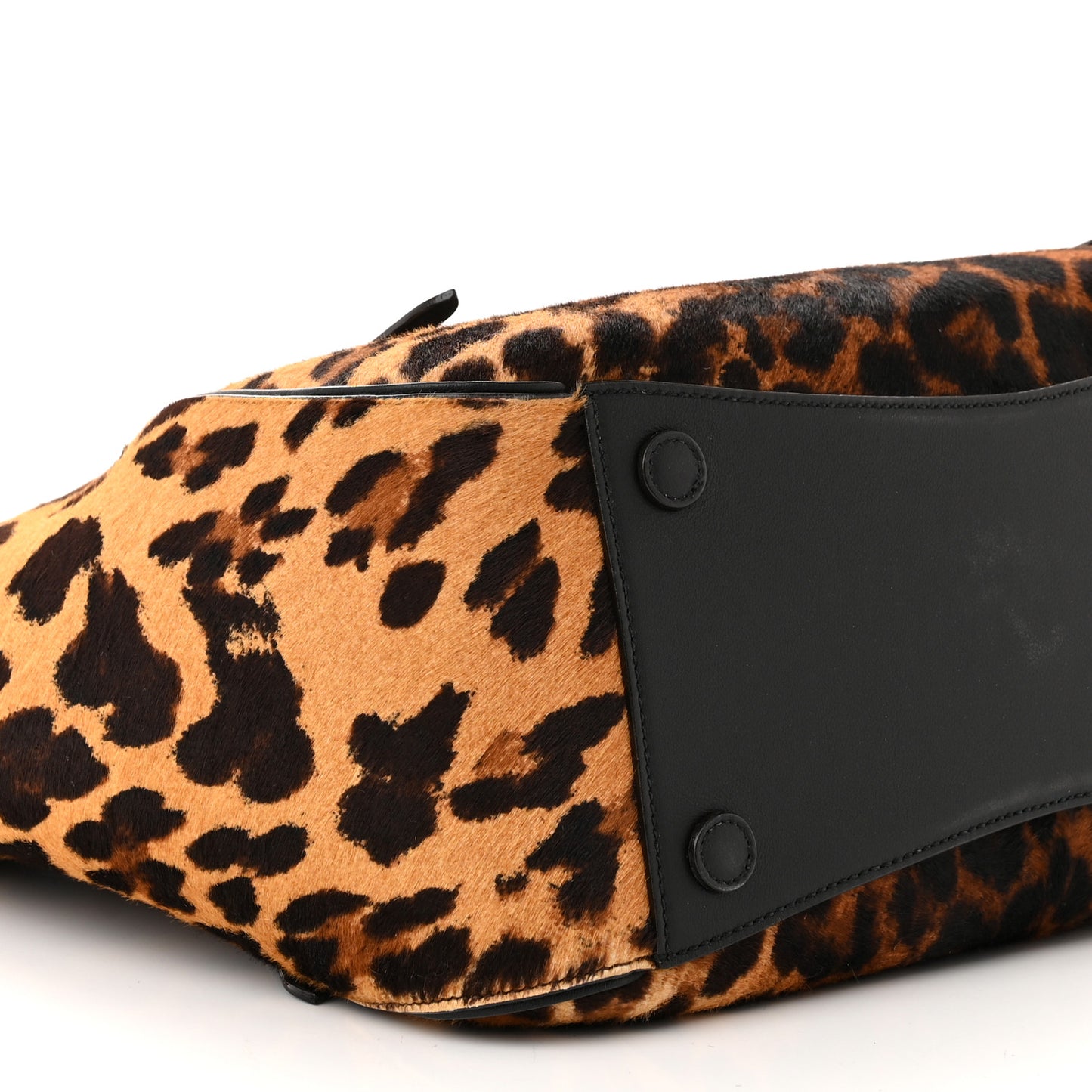 Pony Hair Leopard Print Large Varenne Tote Bag Natural