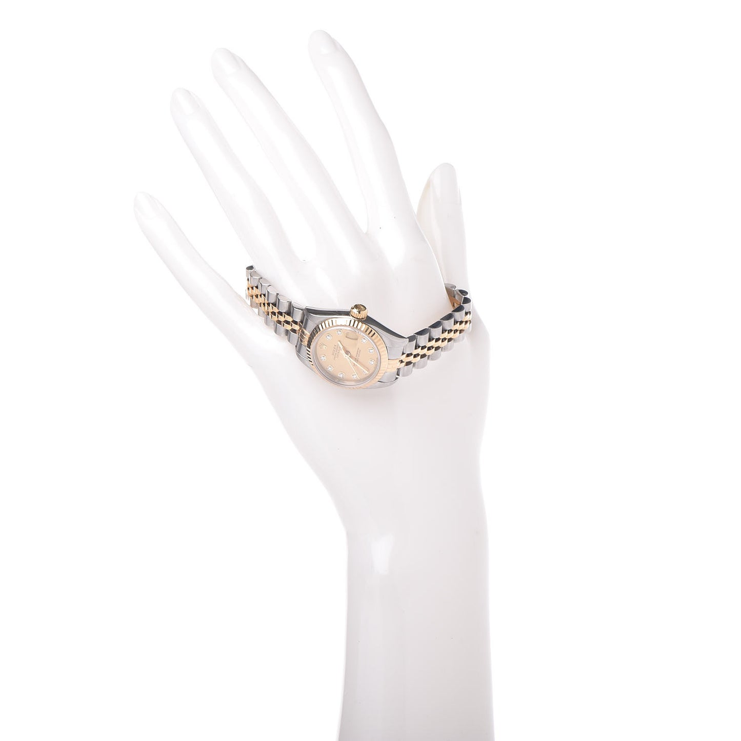 Stainless Steel 18K Yellow Gold Diamond 26mm Oyster Perpetual Datejust Watch Champagne 79173
