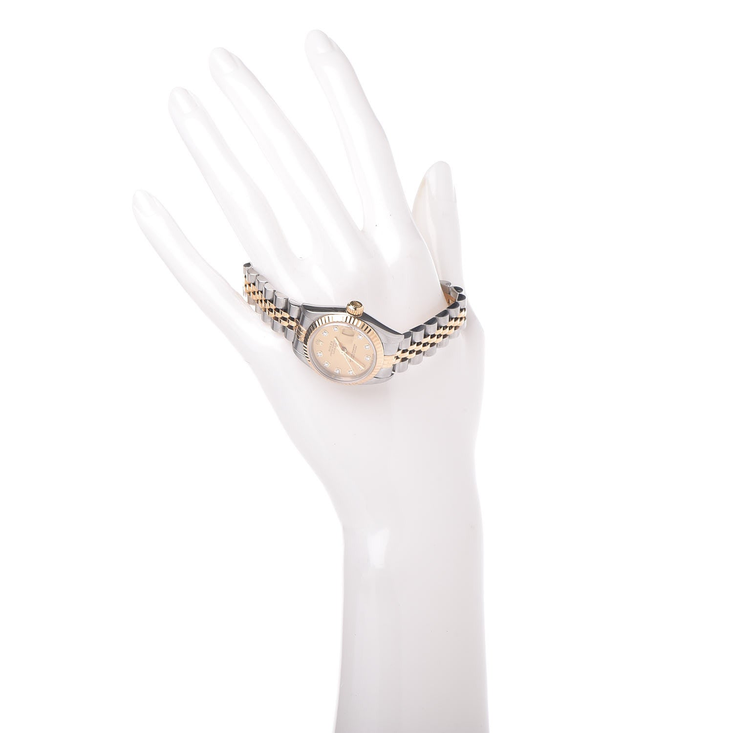 Rolex Stainless Steel 18K Yellow Gold Diamond 26mm Oyster Perpetual Datejust Watch Champagne 79173 3 of 15
