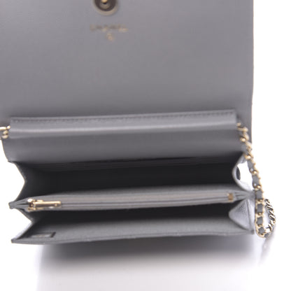 Chanel Caviar Quilted Square Wallet On Chain WOC Grey 5 of 11