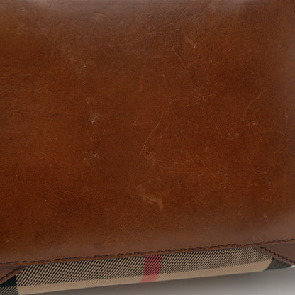Burberry House Check Bridle Calfskin Medium Alchester Bowling Bag Dark Tan 14 of 18