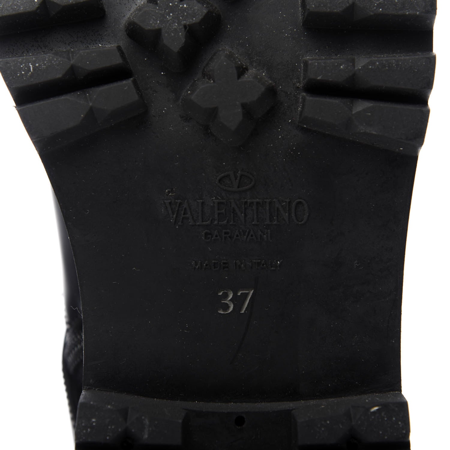 Valentino Garavani Smooth Calfskin Rockstud Buckled 25mm Combat Boots 37 Black 7 of 8