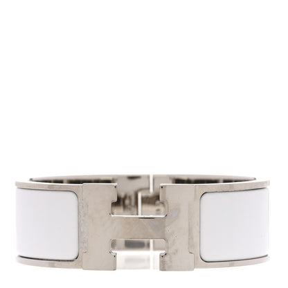 Hermes Enamel Wide Clic Clac H Bracelet PM White 1 of 6