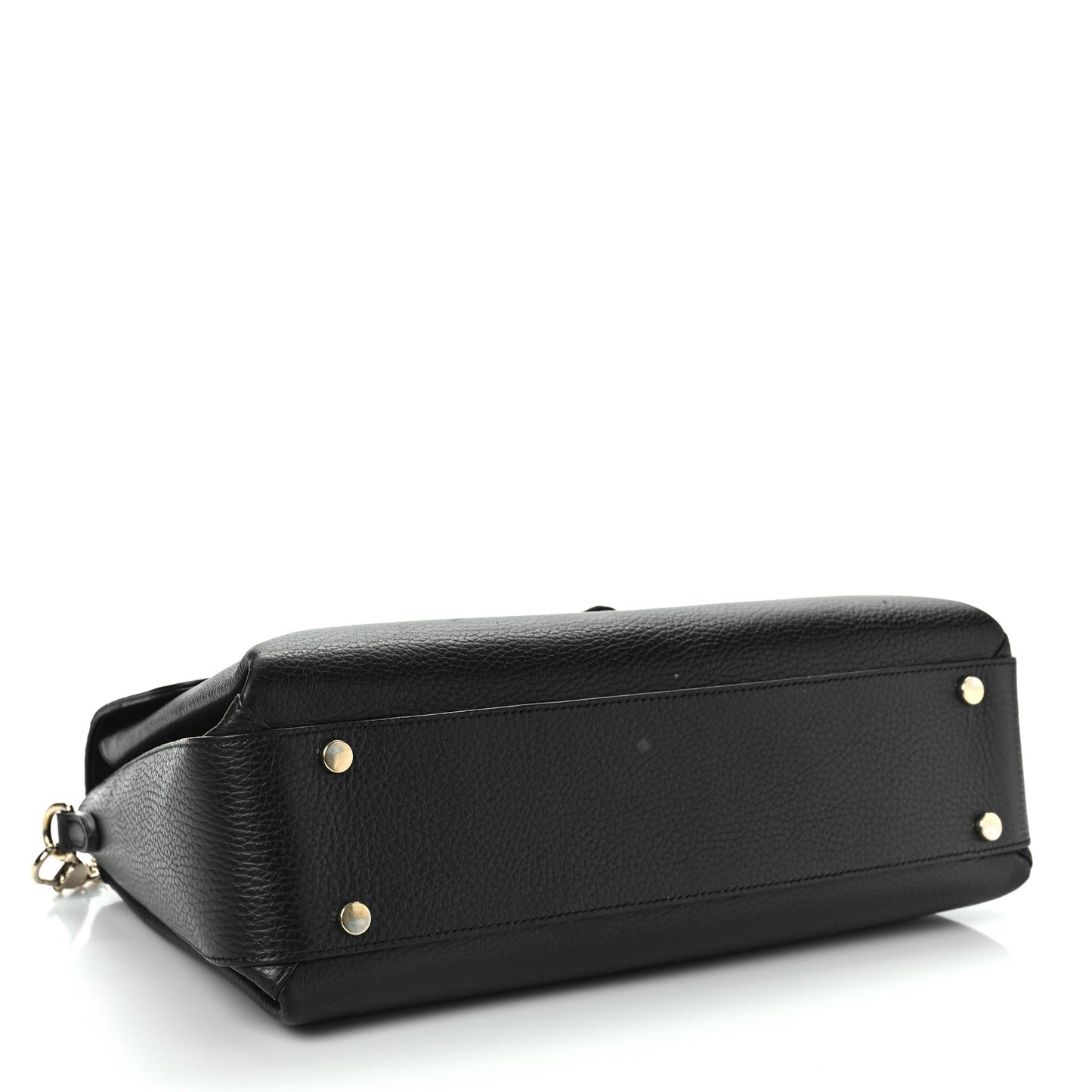 Dollar Calfskin Medium Interlocking G Top Handle Shoulder Bag Black