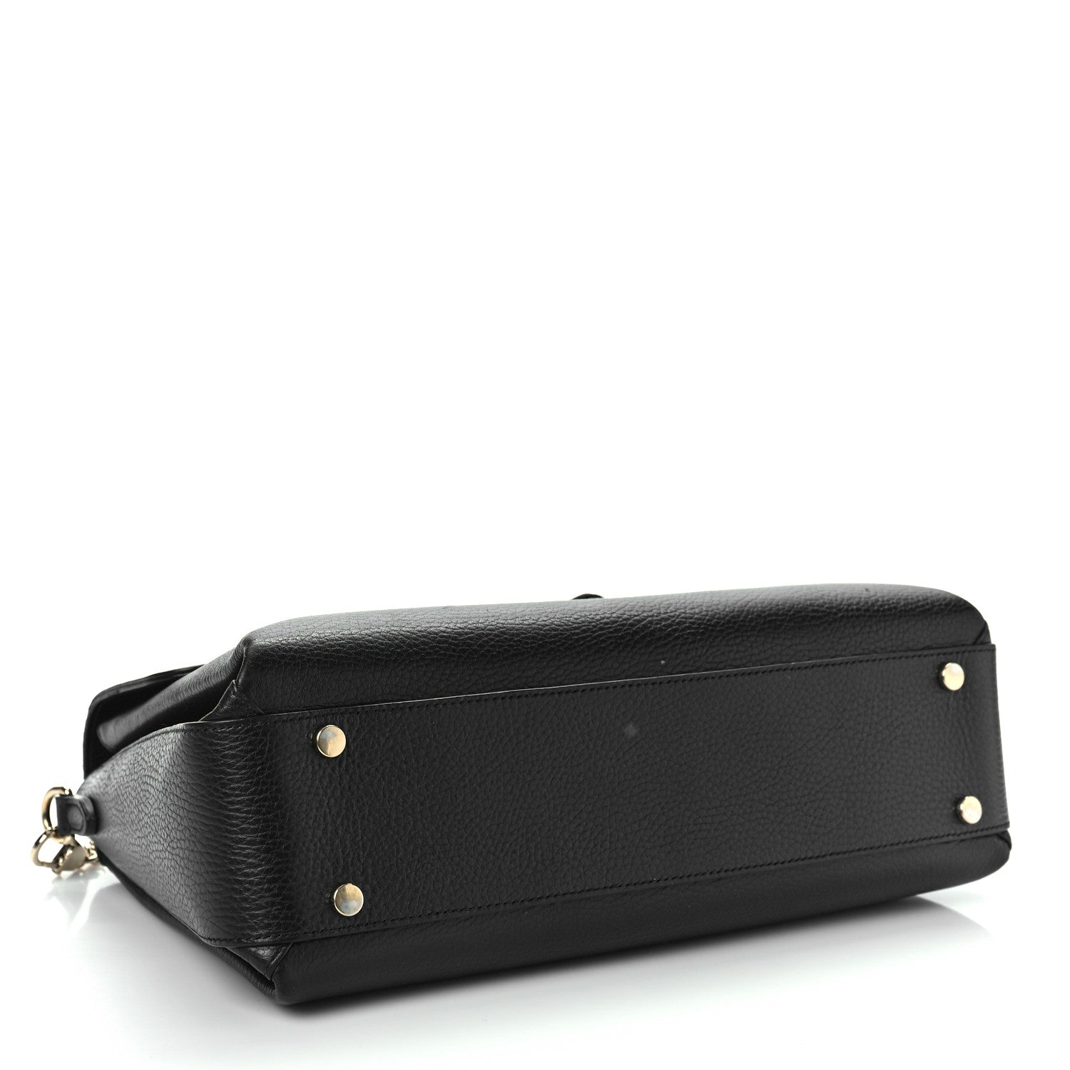 Gucci Dollar Calfskin Medium Interlocking G Top Handle Shoulder Bag Black 4 of 9