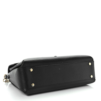 Gucci Dollar Calfskin Medium Interlocking G Top Handle Shoulder Bag Black 4 of 9