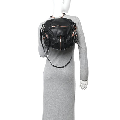 Alexander Wang Lambskin Marti Backpack Washed Black Rose Gold Hardware 2 of 10