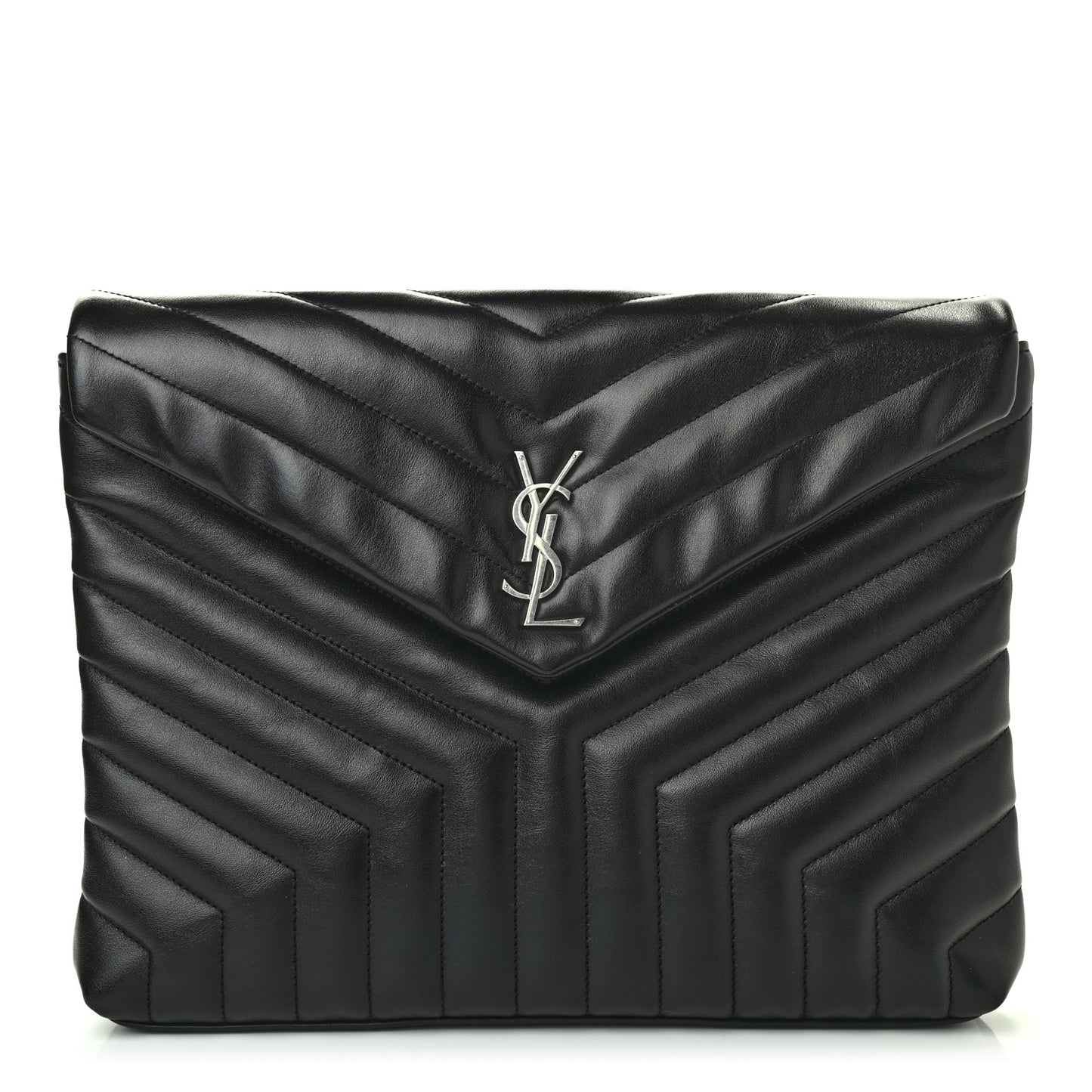 Calfskin Y Quilted Monogram Loulou Document Holder Black