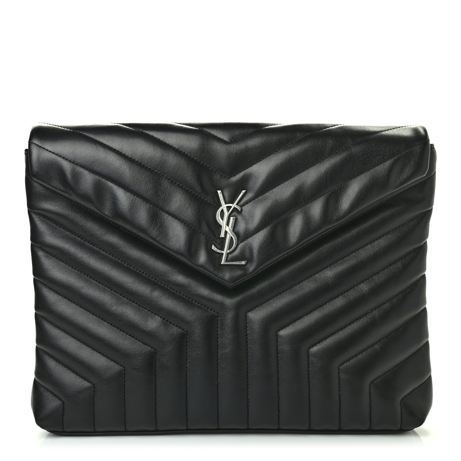 Saint Laurent Calfskin Y Quilted Monogram Loulou Document Holder Black 1 of 7
