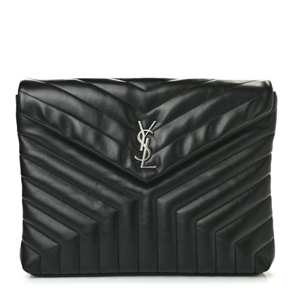 Saint Laurent Calfskin Y Quilted Monogram Loulou Document Holder Black 1 of 7