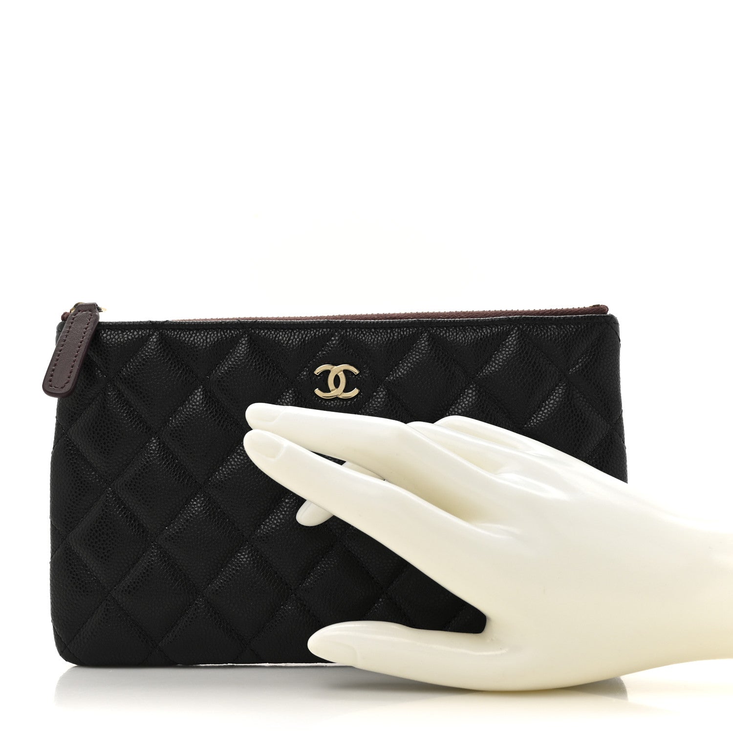 Chanel Caviar Quilted Small Zipped Pouch Black 2 of 7