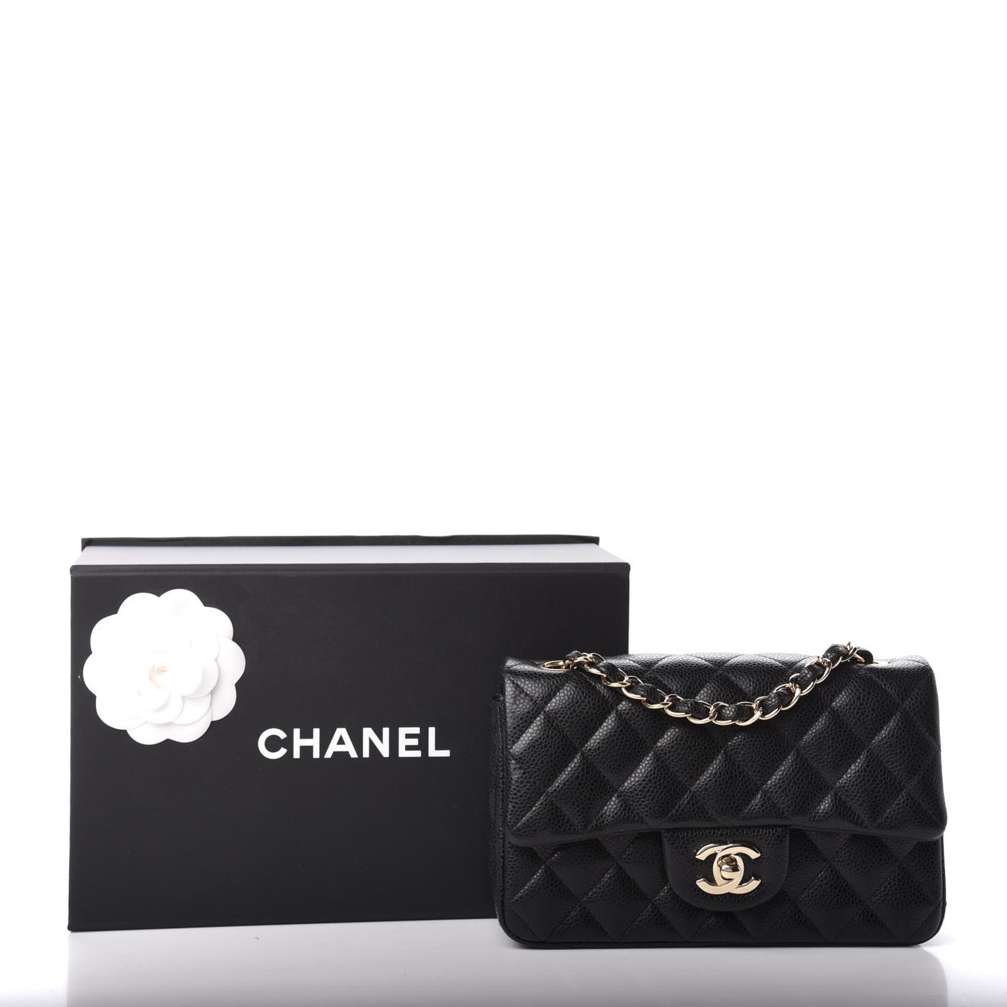 Caviar Quilted Mini Rectangular Flap Black