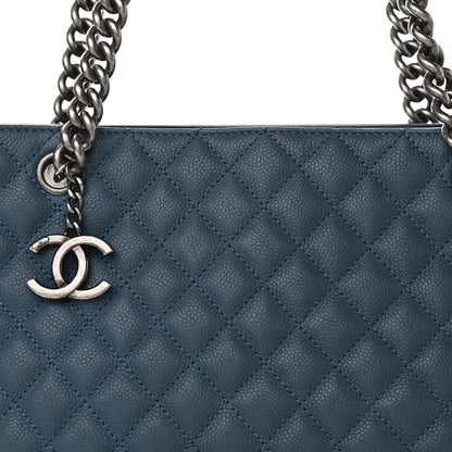 Chanel Caviar Quilted Medium Rock In Rome Tote Blue 11 of 11