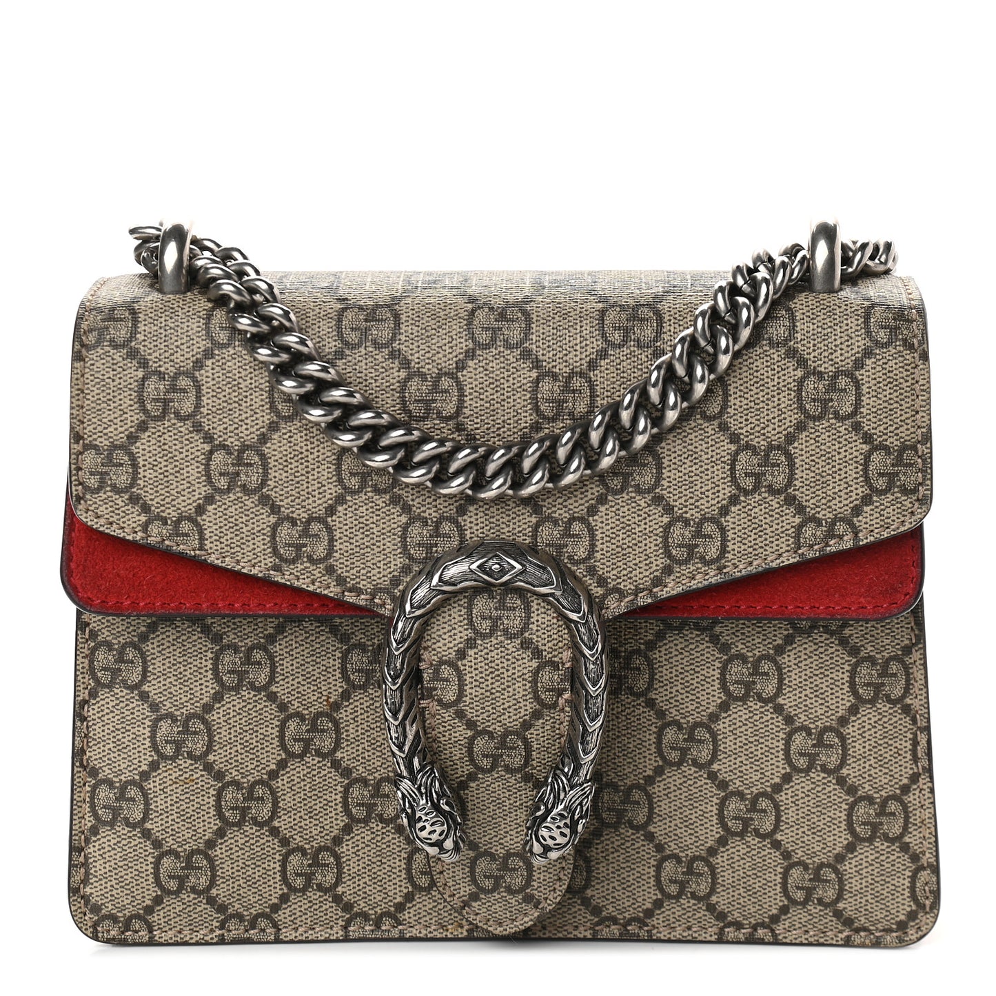 GG Supreme Monogram Mini Dionysus Shoulder Bag Hibiscus Red