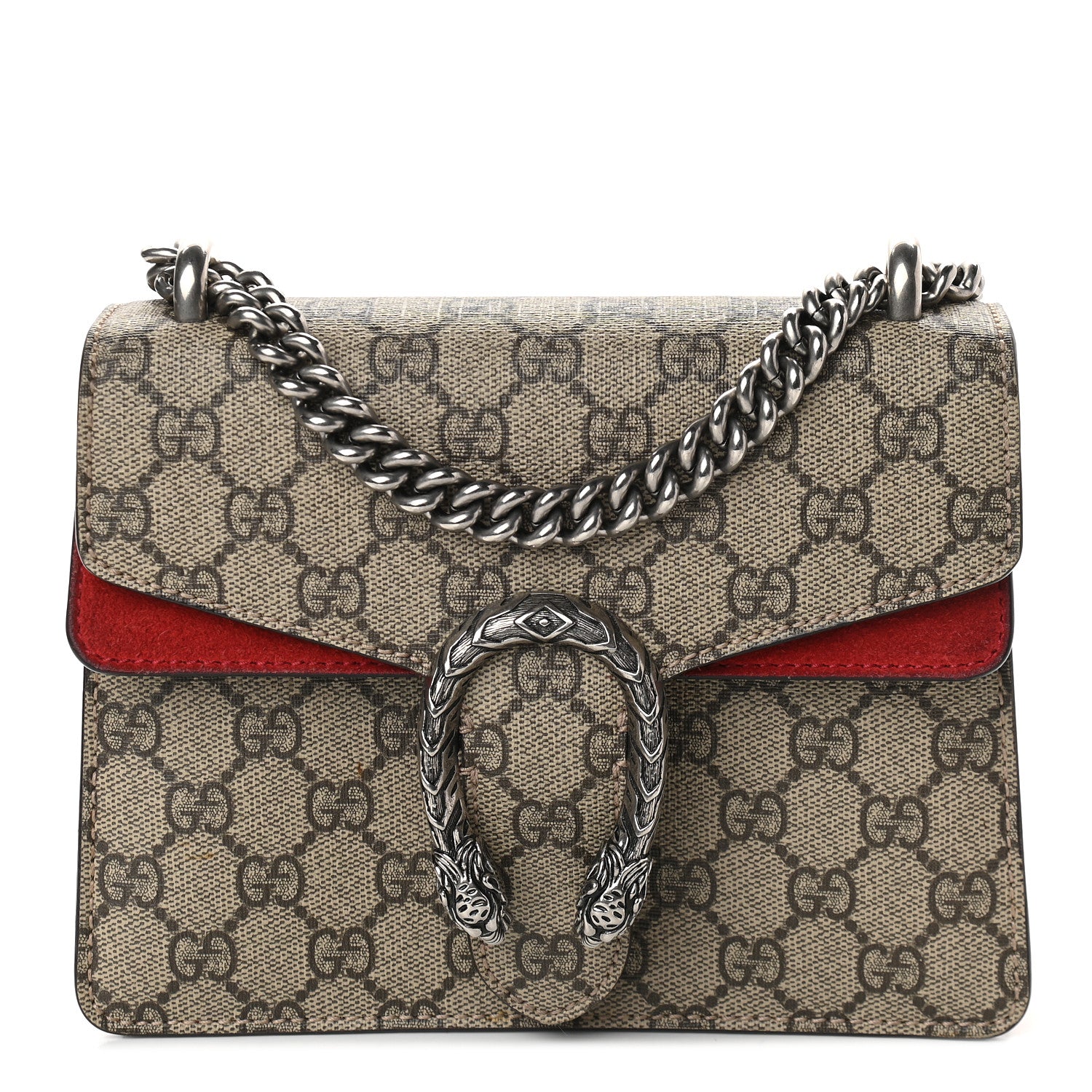 Gucci GG Supreme Monogram Mini Dionysus Shoulder Bag Hibiscus Red 1 of 11