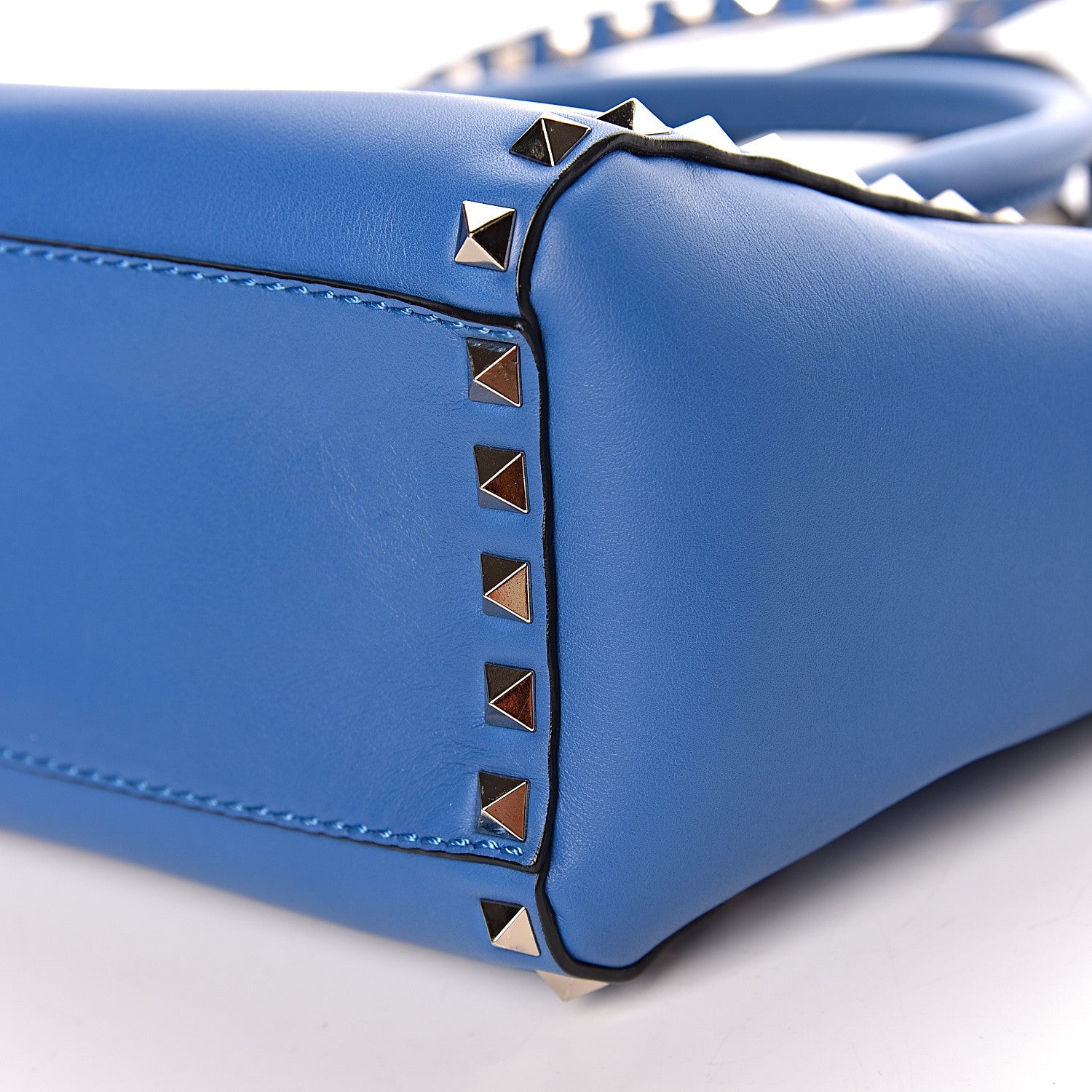 Valentino Garavani Vitello Mini Rockstud Double Handle Tote Light Sapphire 10 of 11