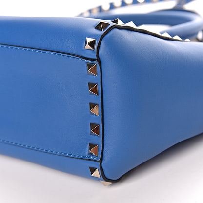 Valentino Garavani Vitello Mini Rockstud Double Handle Tote Light Sapphire 10 of 11