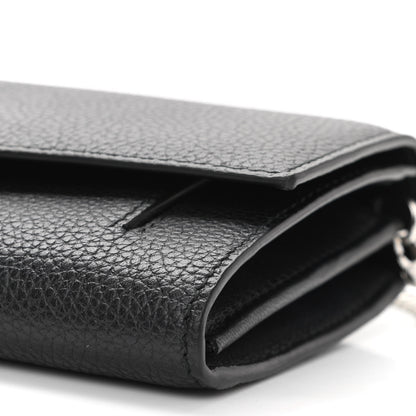 Alexander McQueen Pebbled Calfskin Skull Wallet on Chain Black 10 of 11