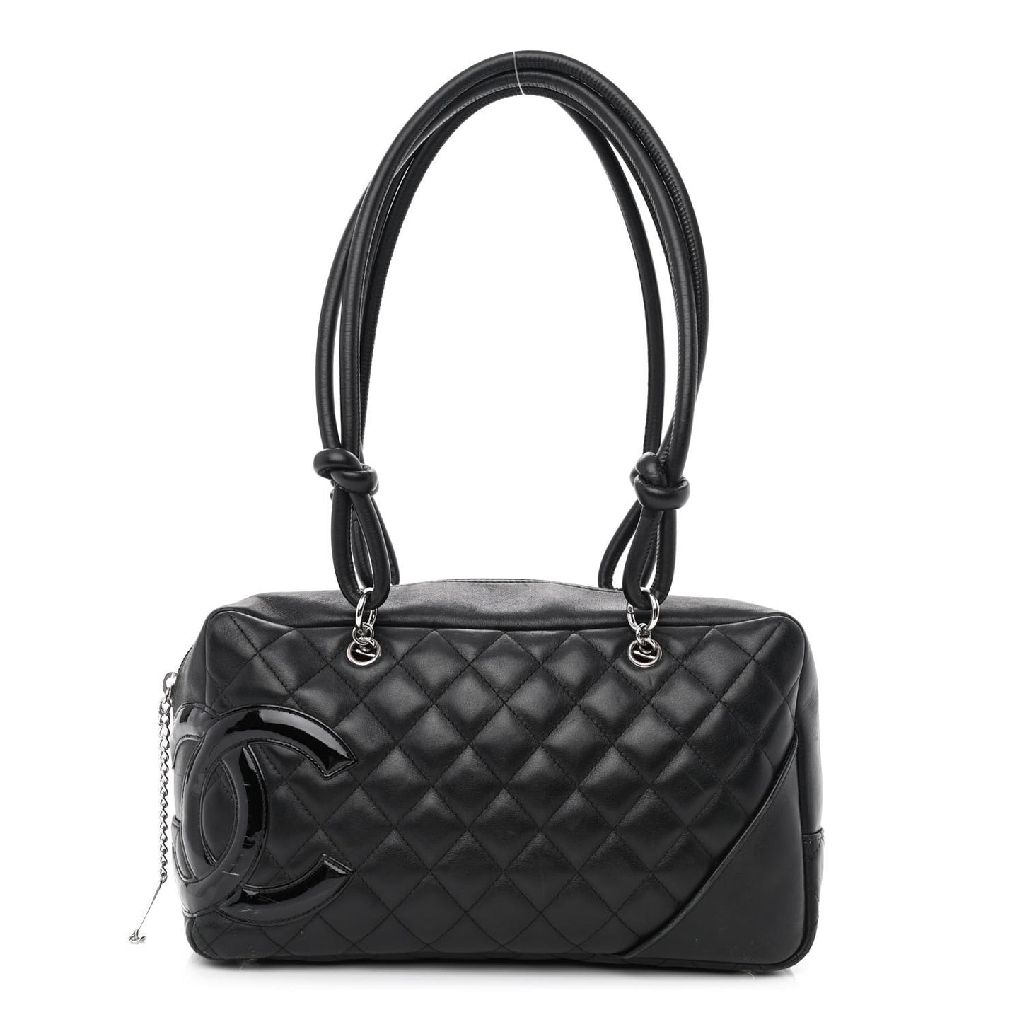 Calfskin Quilted Large Cambon Bowler Black