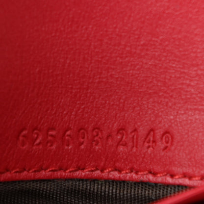 Gucci Calfskin Matelasse Mini GG Marmont Wallet On Chain Hibiscus Red 7 of 11