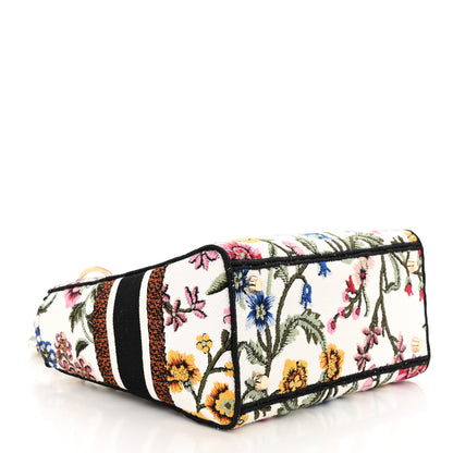 Christian Dior Canvas Embroidered Medium Lady D-Lite Ecru Multicolor 4 of 11