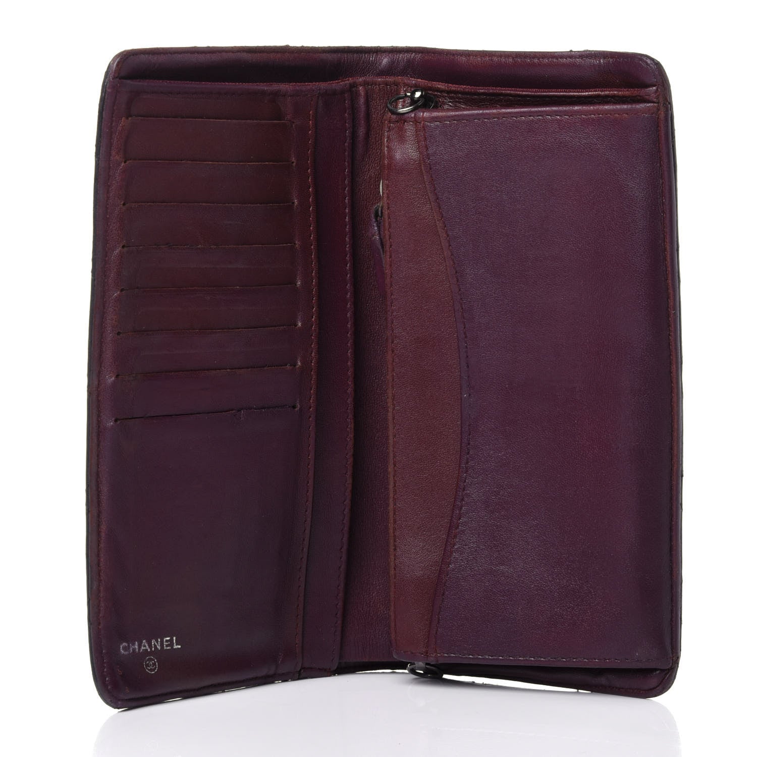 Chanel Lambskin Quilted Yen Wallet Black 5 of 13