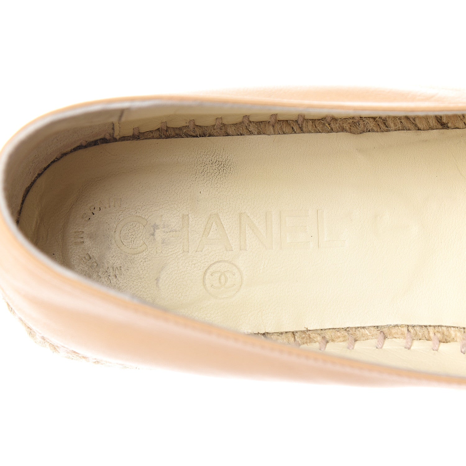 Chanel Lambskin CC Espadrilles 38 Beige Black 9 of 13
