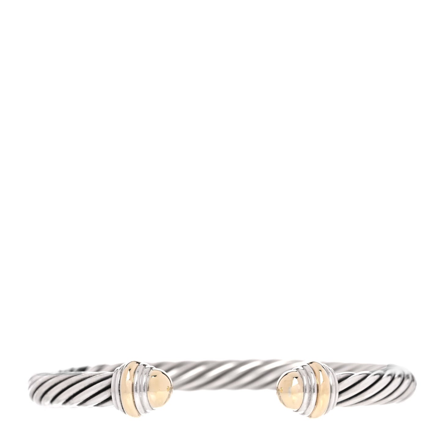 Sterling Silver 14K Yellow Gold 7mm Cable Classics Bracelet