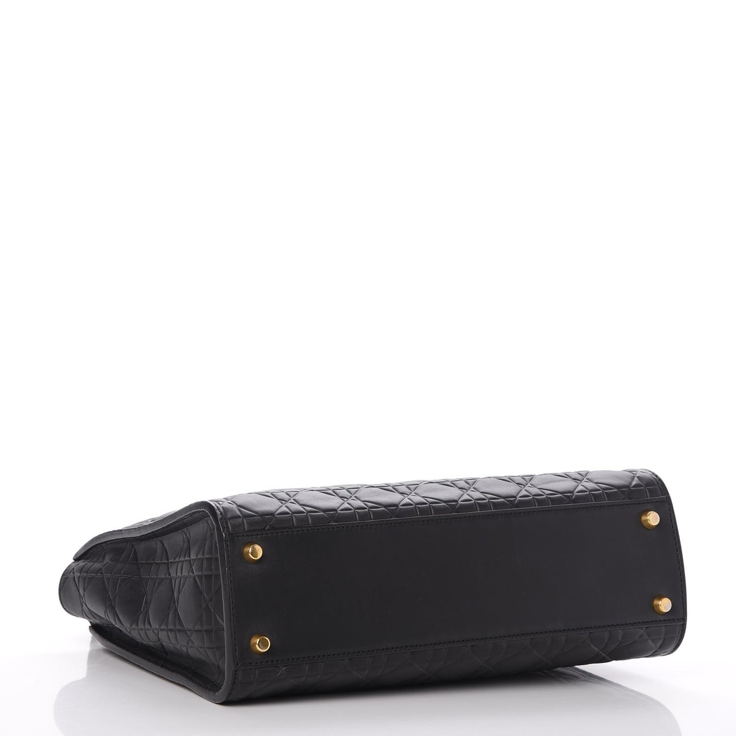 Calfskin Cannage Large Lady Dior Matte Black