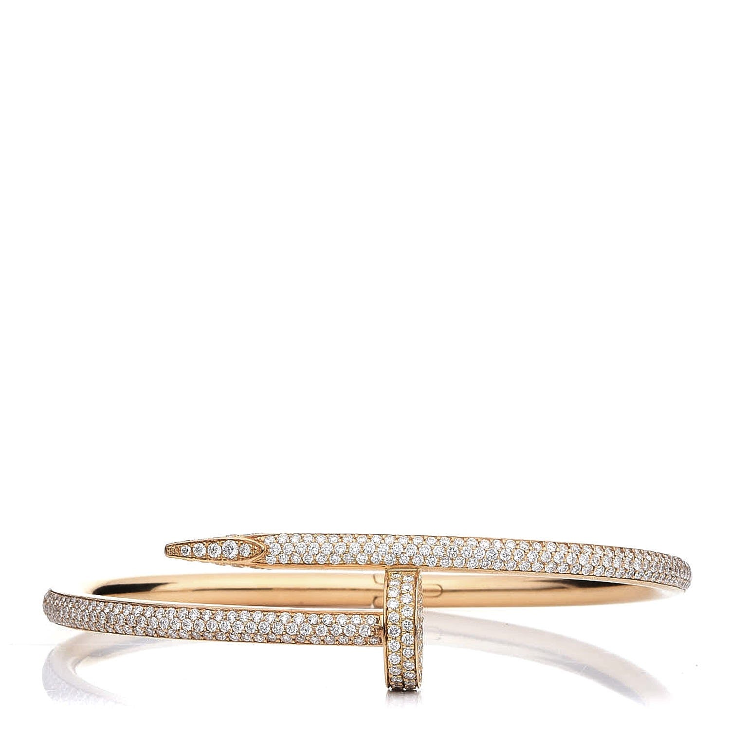 Cartier 18K Yellow Gold Diamond Juste Un Clou Paved Bracelet 16 2 of 9