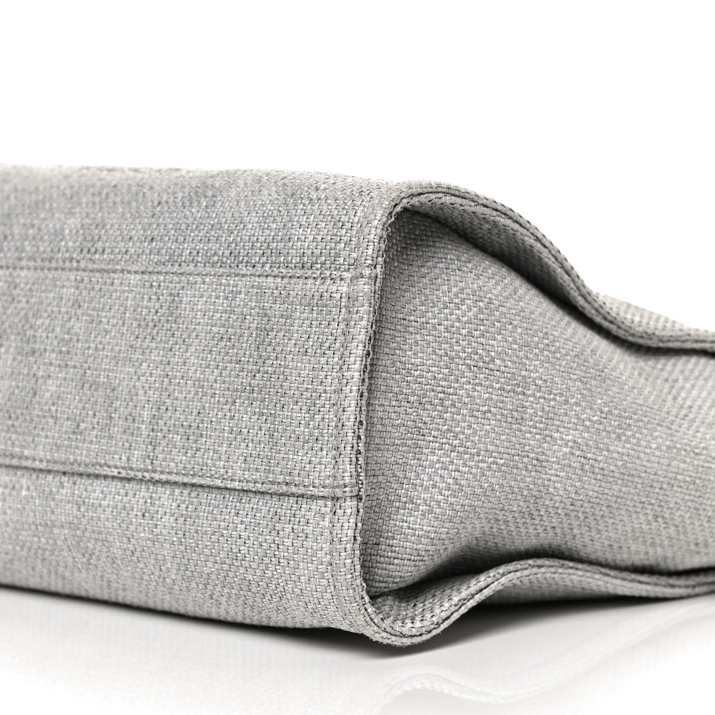 Woven Straw Raffia Small Deauville Tote Grey