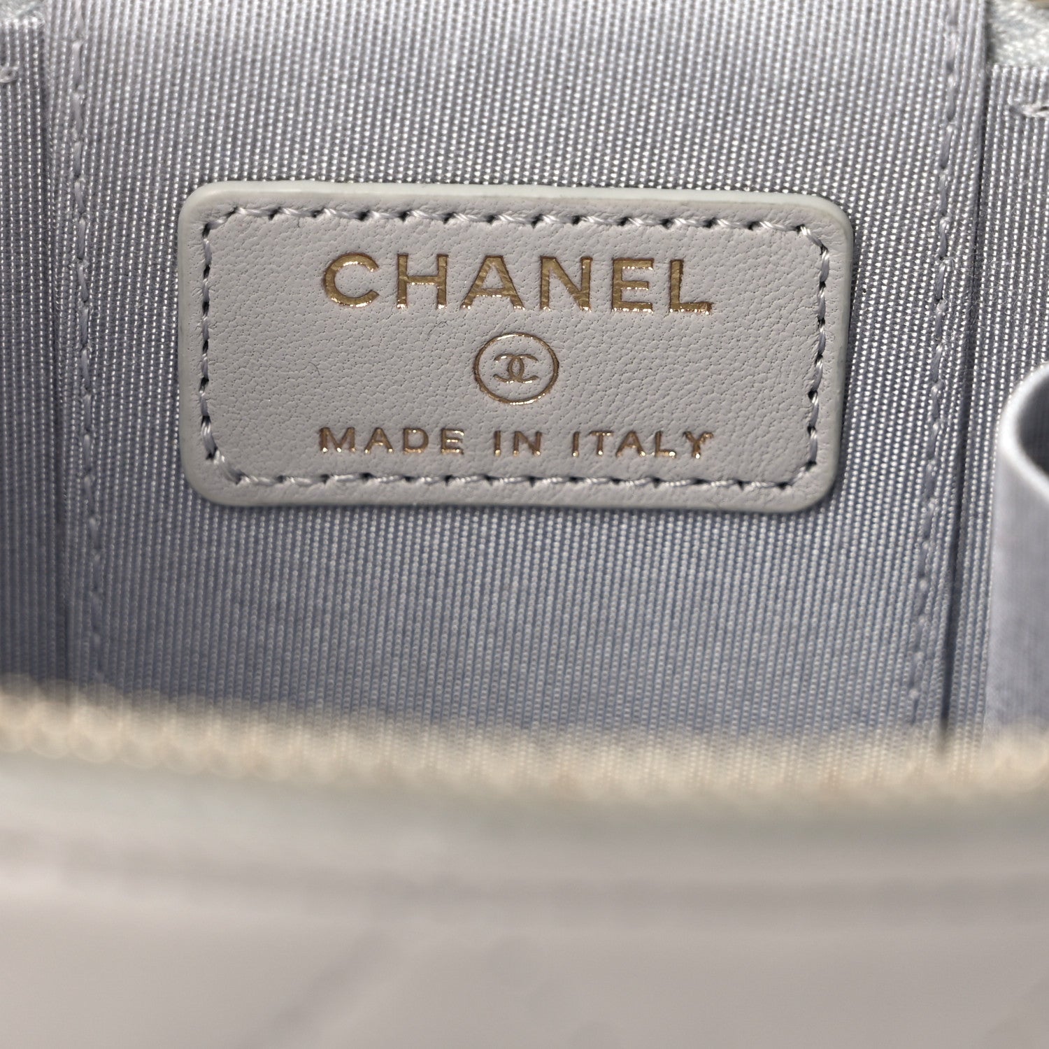 Chanel Lambskin Quilted Top Handle Mini Vanity Case With Chain Grey 6 of 10